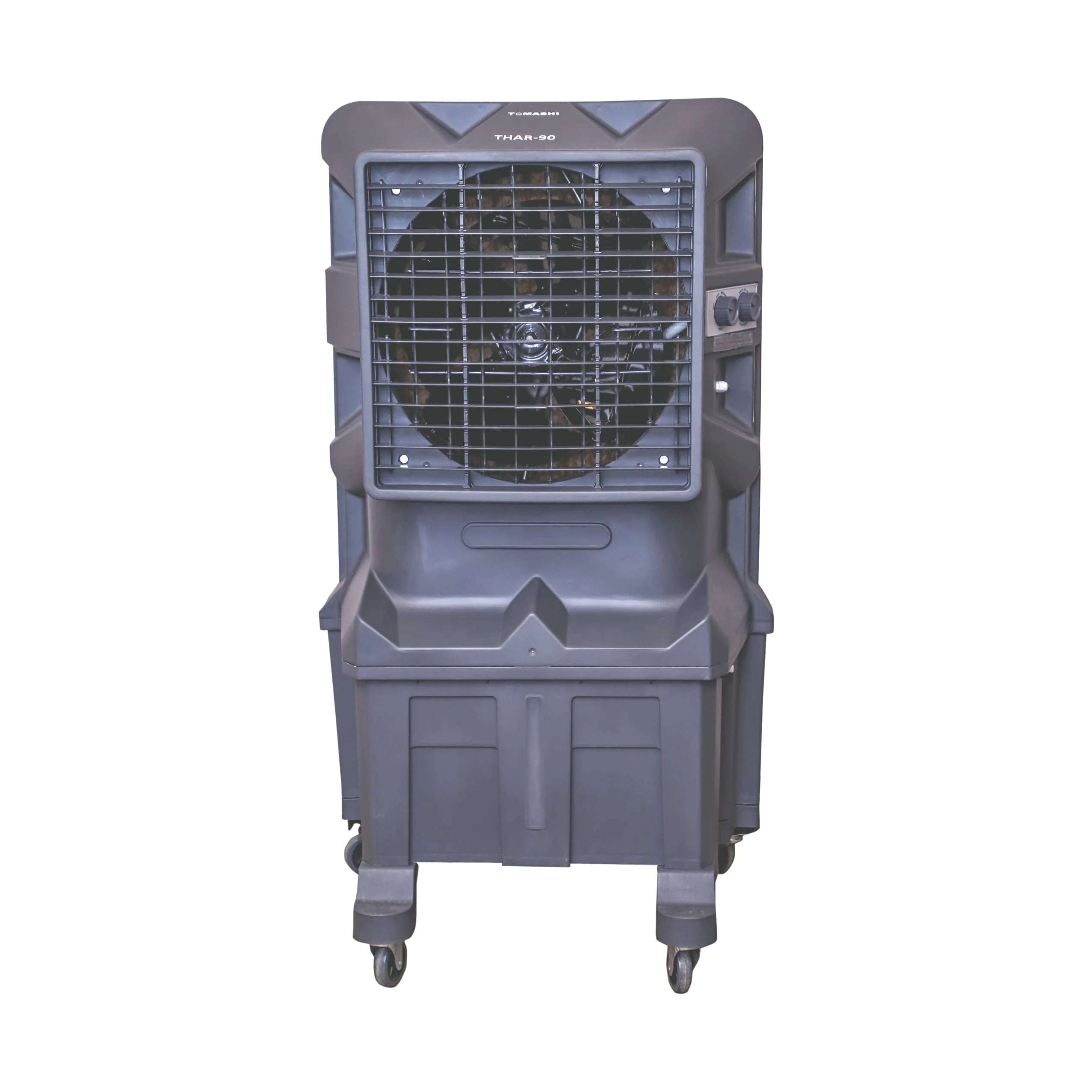 TOMASHI THAR-90 75 Ltr Cooler,Honeycomb Cooling Pads, Powerful Air Throw, 3-Speed Control & Auto Swing Technology, Inverter Compatible (Grey)