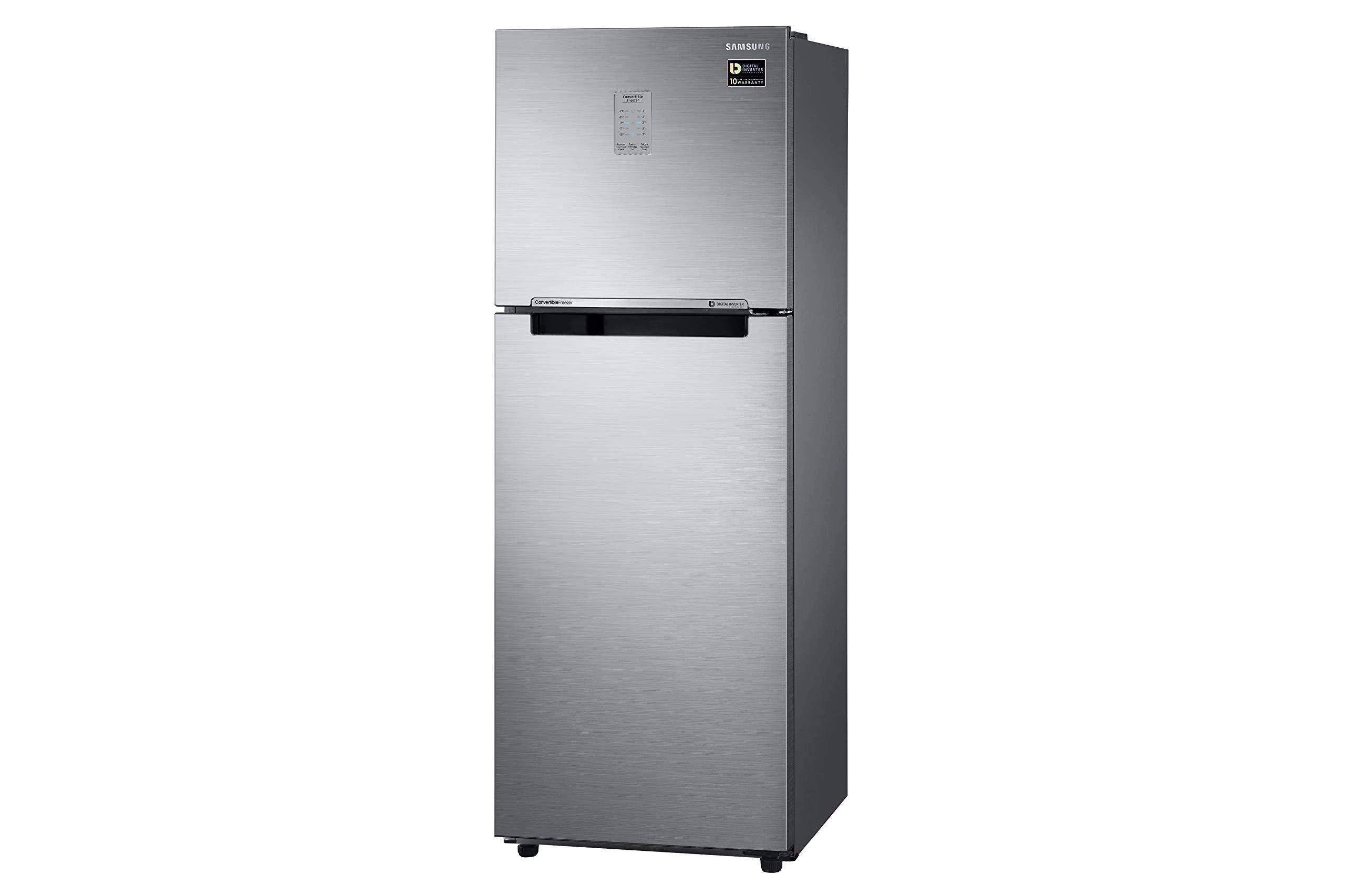 Samsung 236L 2 Star Inverter Frost-Free Convertible 3 In 1 Double Door Refrigerator Appliance (RT28C3732S8/HL,Elegant Inox)