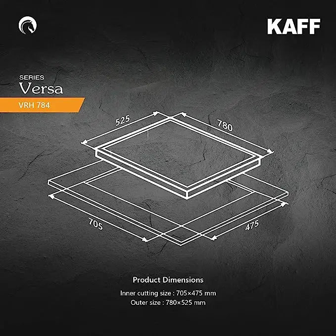 KAFF built-in hob VRH784 4 Brass Burners With 2 Triple Ring Burner