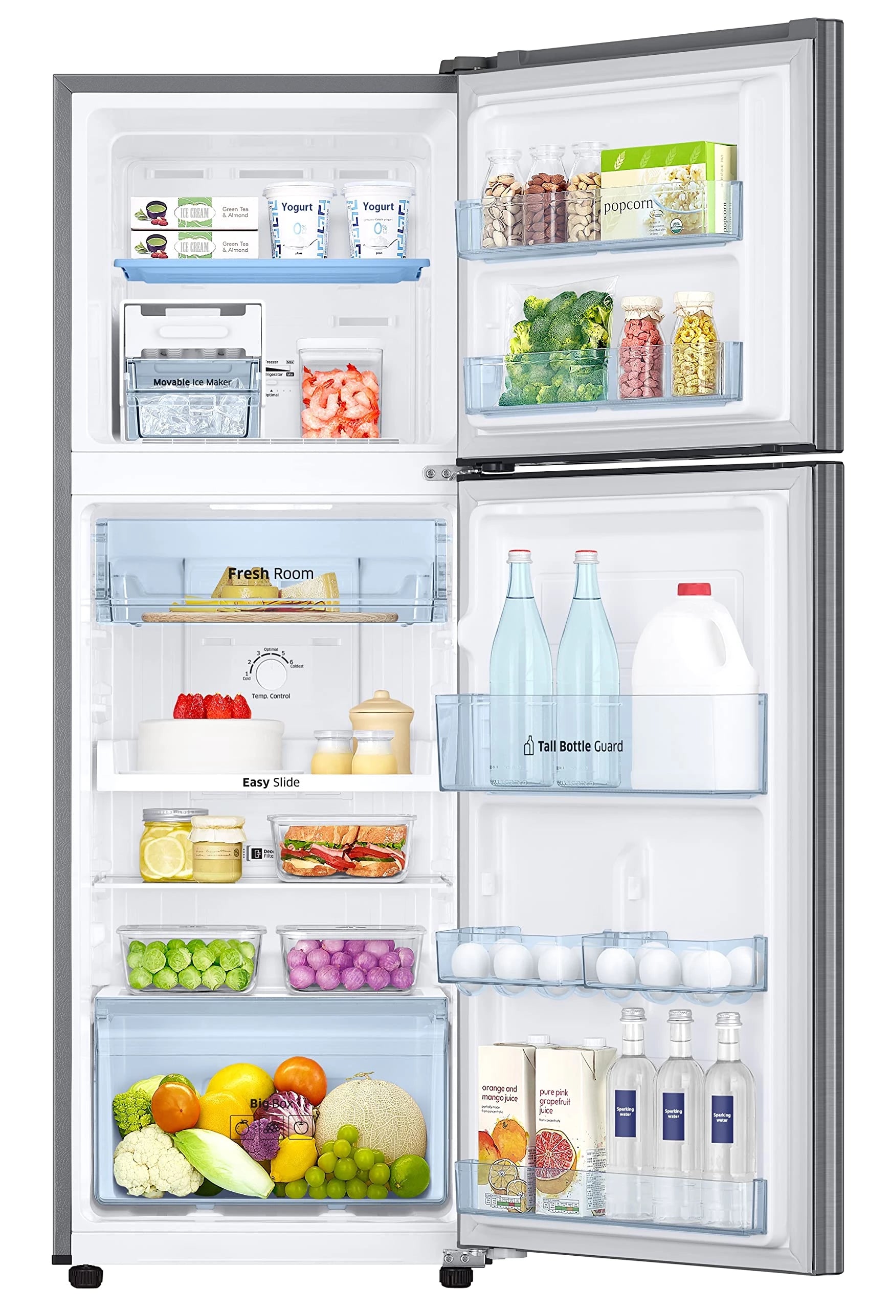 Samsung 236L 2 Star Inverter Frost-Free Double Door Refrigerator Appliance (RT28C3052S8/HL,Elegant Inox)