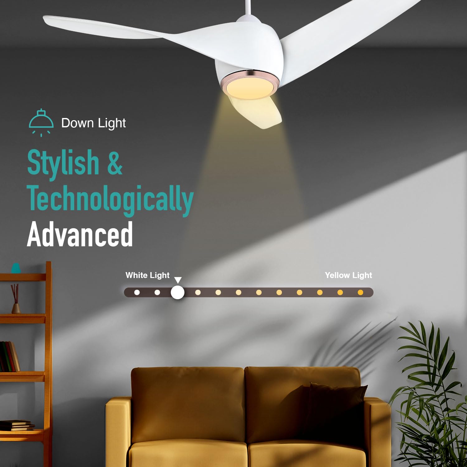 KUHL Twist L3 1320 mm 65% Power Saving BLDC Ceiling Fan | BEE 5 Star Rated & ISI Marked | High Air Flow | 5 Year Warranty on Motor By Brand | Free Installation | White