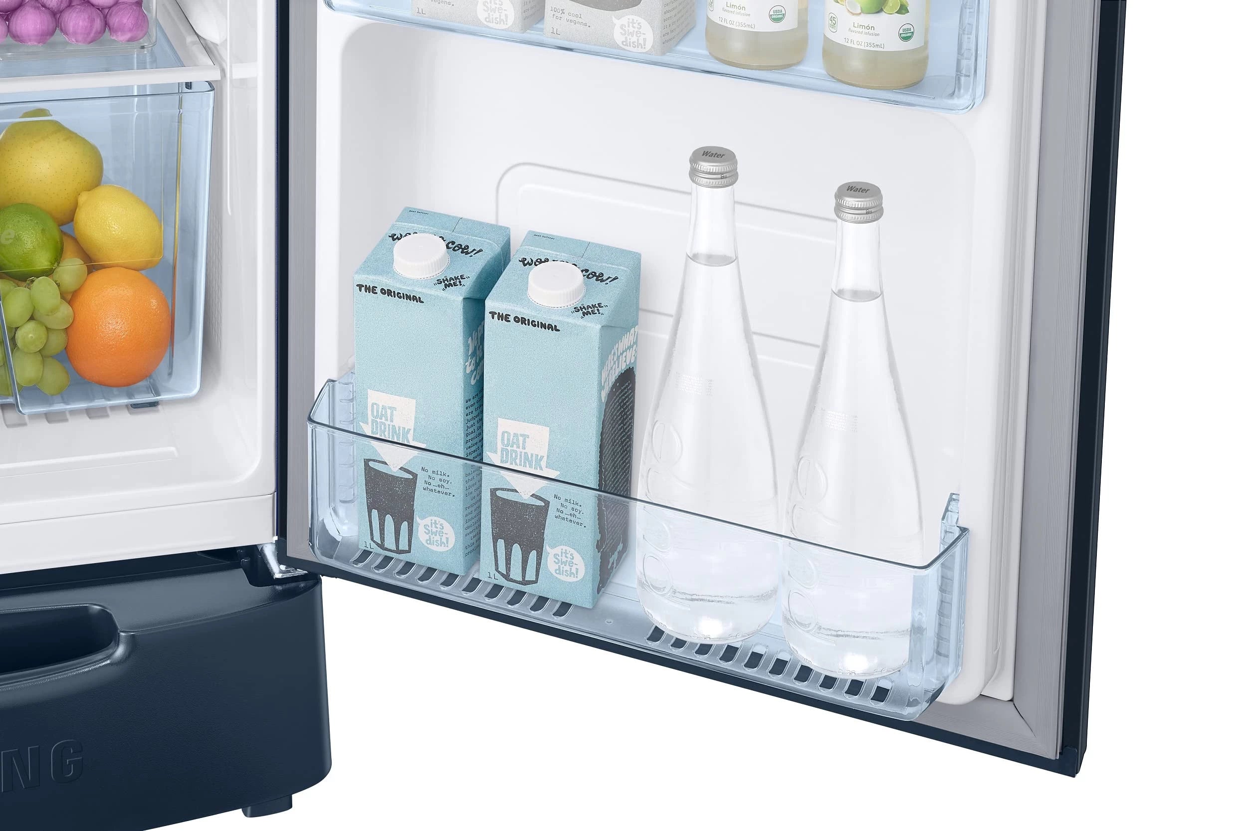 Samsung 183 L, 3 Star, Digital Inverter, Direct-Cool Single Door Refrigerator (RR20C1823U8/HL, Blooming Saffron Blue, Base Stand Drawer)