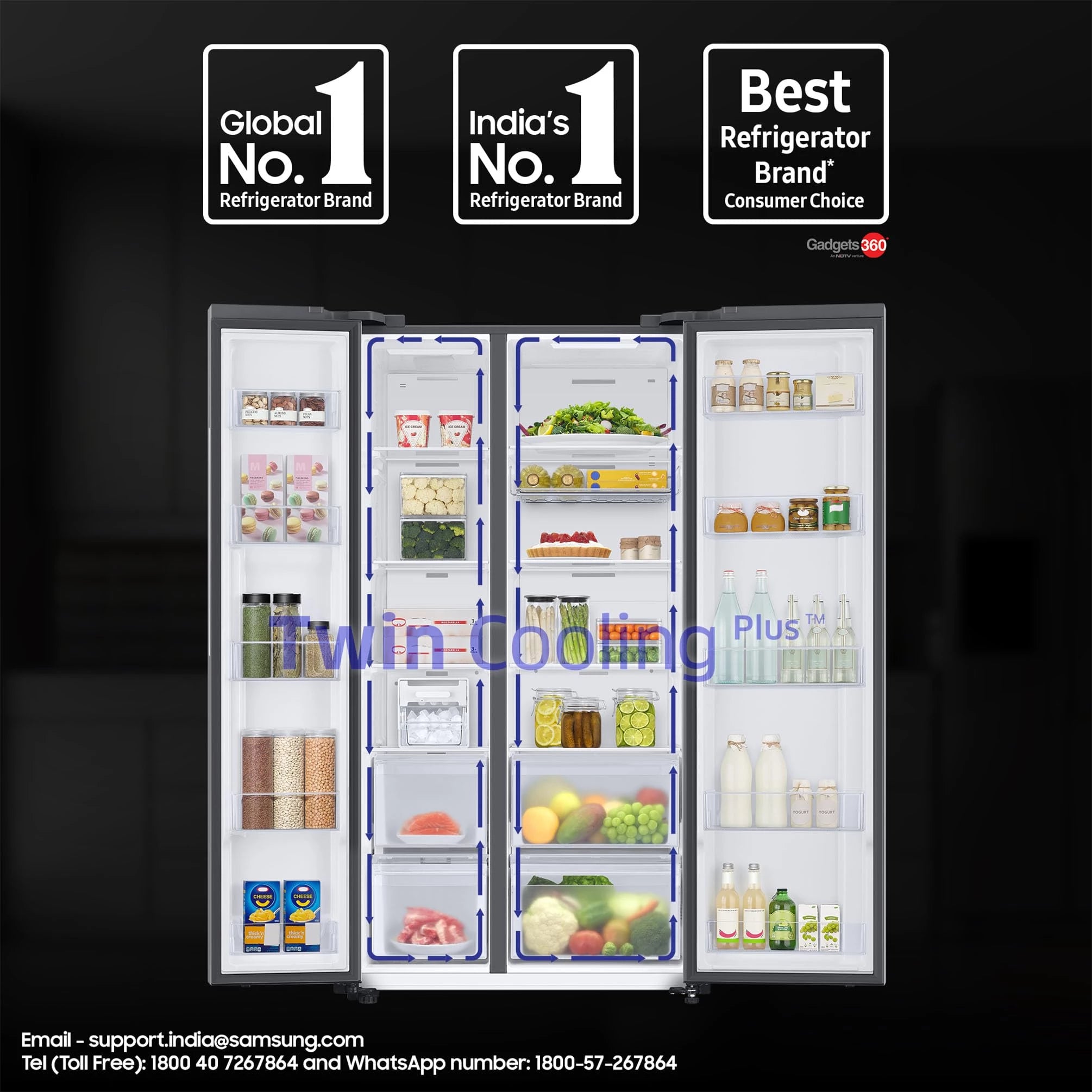 Samsung 653 L, 3 Star, Bespoke, Glass Door, Frost Free, Double Door, Convertible 5-in-1 Digital Inverter, Side By Side AI Enabled Smart Refrigerator with WiFi (RS76CB811312HL, Clean White)