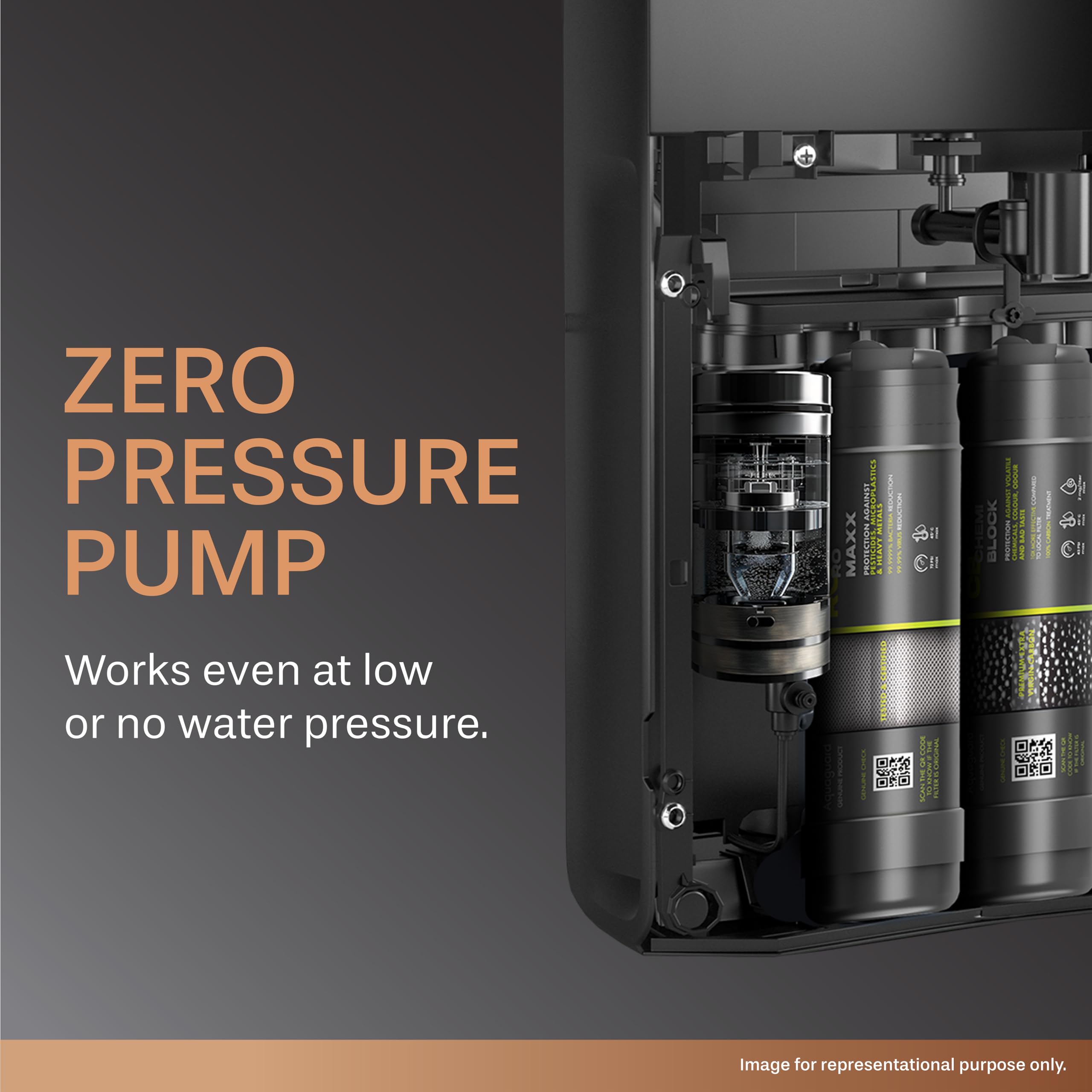 Aquaguard Neo 9-Stage Active Copper Tech Water Purifier | Taste Adjuster | RO+UV+Active Copper Tech | Inbuilt Zero Pressure Pump | Free Service Plan worth ₹2500 | Suitable for all Water Sourc