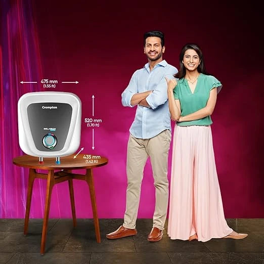 Crompton Solarium 25-L 5 Star Geyser with Rust Proof Plastic Body (White), Free Install & Pipe