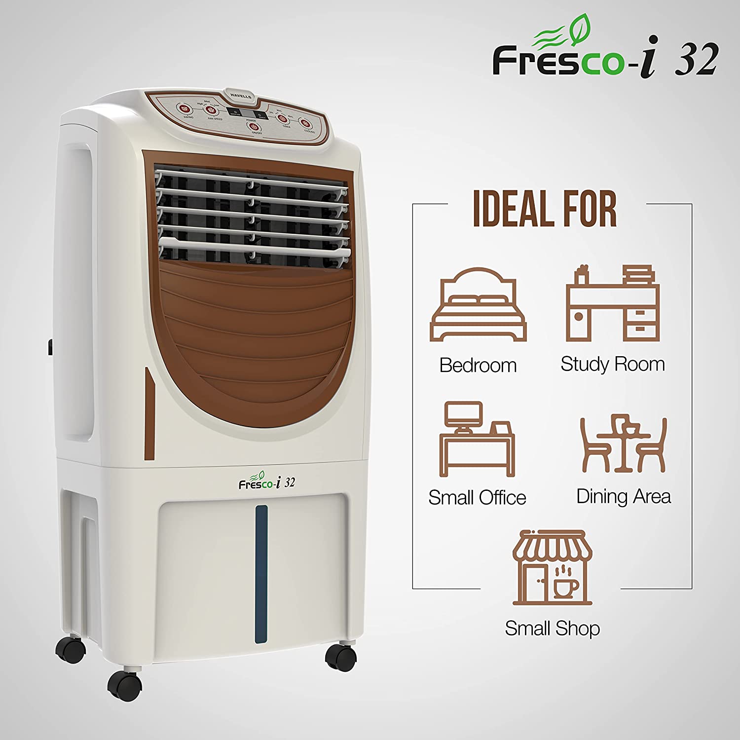 Havells Fresco-i 32 Litres Personal Air Cooler White-Brown