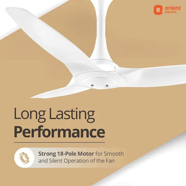 Orient Electric Aeroquiet Noiseless Premium Ceiling Fan 48 inch 1230 mm White