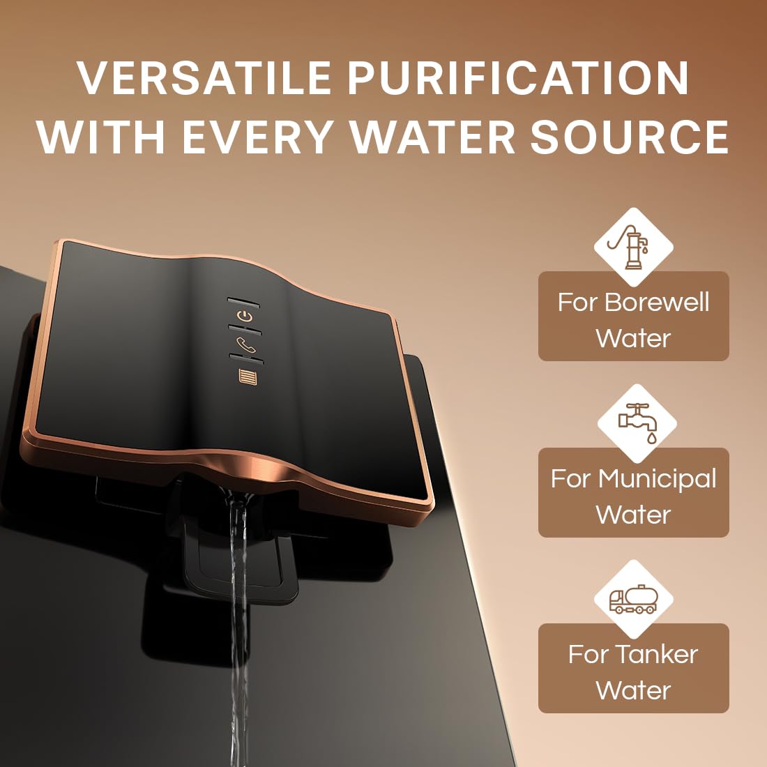 Aquaguard Marvel NXT 10-Stage Active Copper Tech Water Purifier | Up to 60% Water Savings | RO+UV+UF+Active Copper Tech | Taste Adjuster | Suitable for Tanker, Borewell & Municipal Water