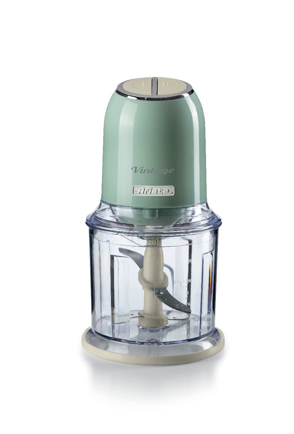 Ariete 438, Vintage chopper, ice crusher, 2 speeds, 4 stainless steel blades, 600 ml, 400 W, Green