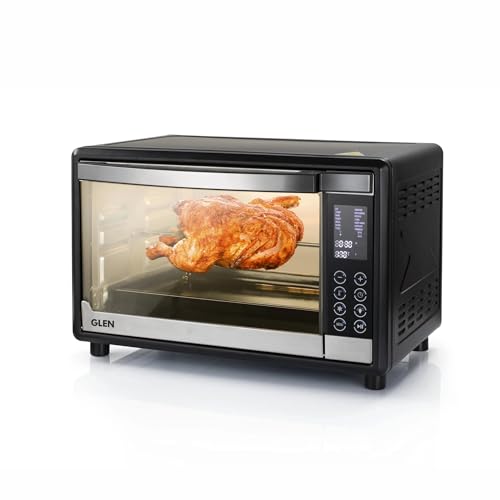 GLEN டிஜிட்டல் ஓவன் டோஸ்டர் கிரில்லர் (OTG) -35 லிட்டர் வெப்பச்சலனம், மோட்டார் பொருத்தப்பட்ட ரொட்டிசெரி, 1600W - கருப்பு (5035DIGI)