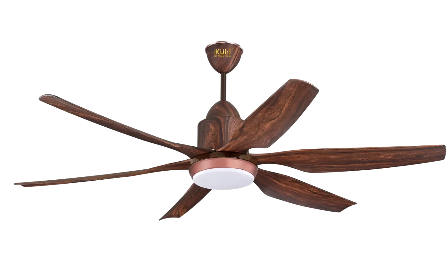 Kühl Galaxis G6 1670mm Stylish BLDC Fan 6 Aerodynamic Blades Alexa/Voice Enabled With Point Anywhere LCD Remote 5 Star Teak