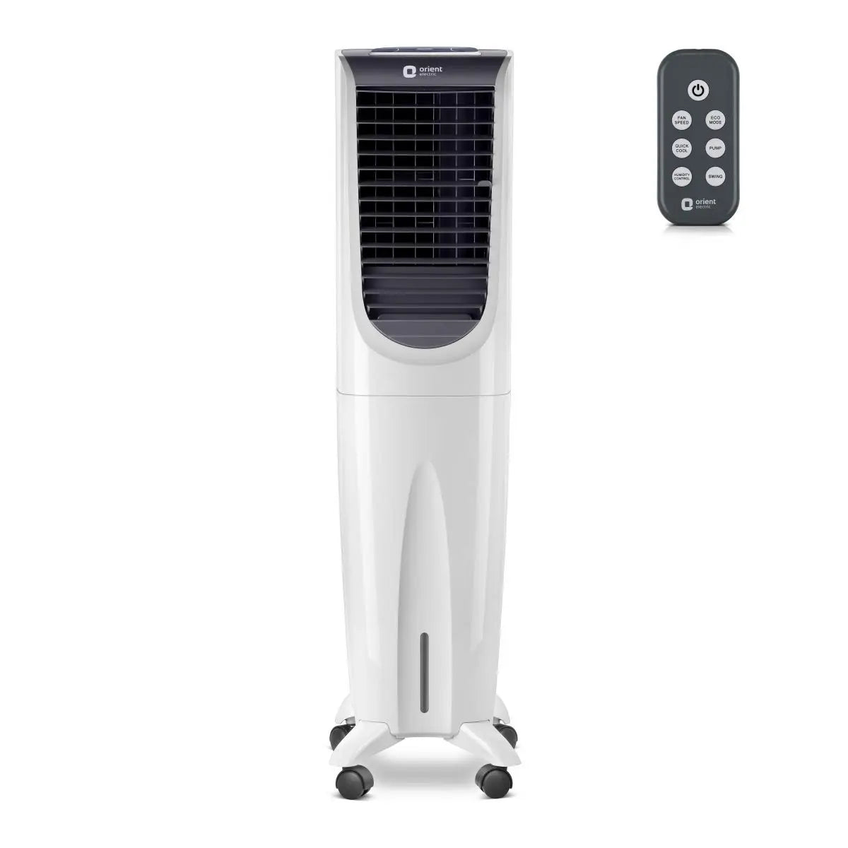 Orient Electric Ultimo Tower 40-Litre Air Cooler - Remote Control & Honeycomb Pads, White & Grey