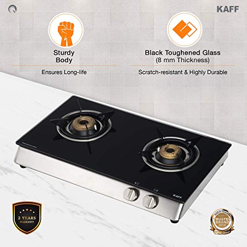 Kaff Stainless Steel 2 Burner Cooktop (KC 60 2B AI SS S/B, Silver)