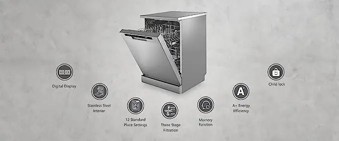 Kaff DW VETRA 60 | Free Standing Dishwasher | 12 Standard Place Settings