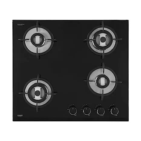 KAFF Built in Hob VRH 604 | Brass Burners Coated in Black | Metal Knobs | Auto Ignition