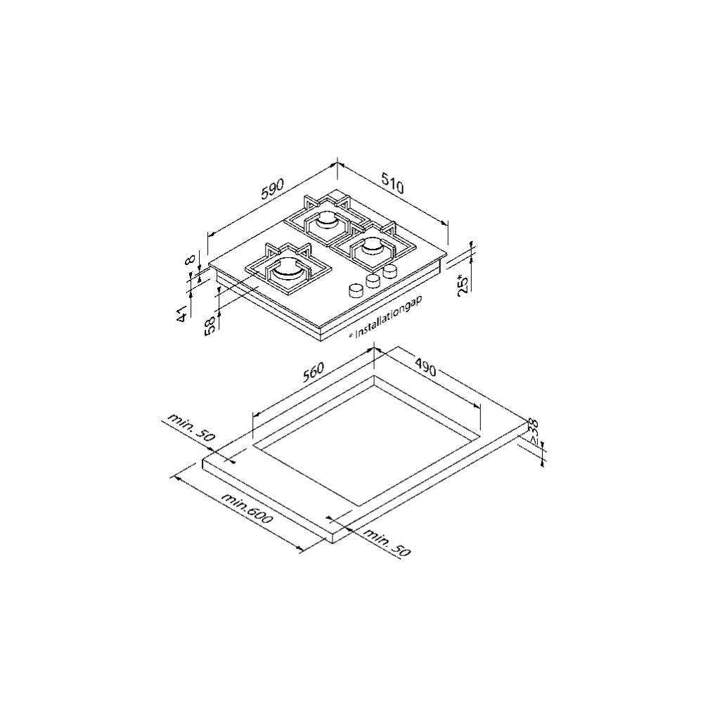 Blaupunkt 5GH 65BB390 Gas Hob: 220-240V, 50-60Hz, Spark Ignition, Controllable Design for Comfortable Electrical Consumption