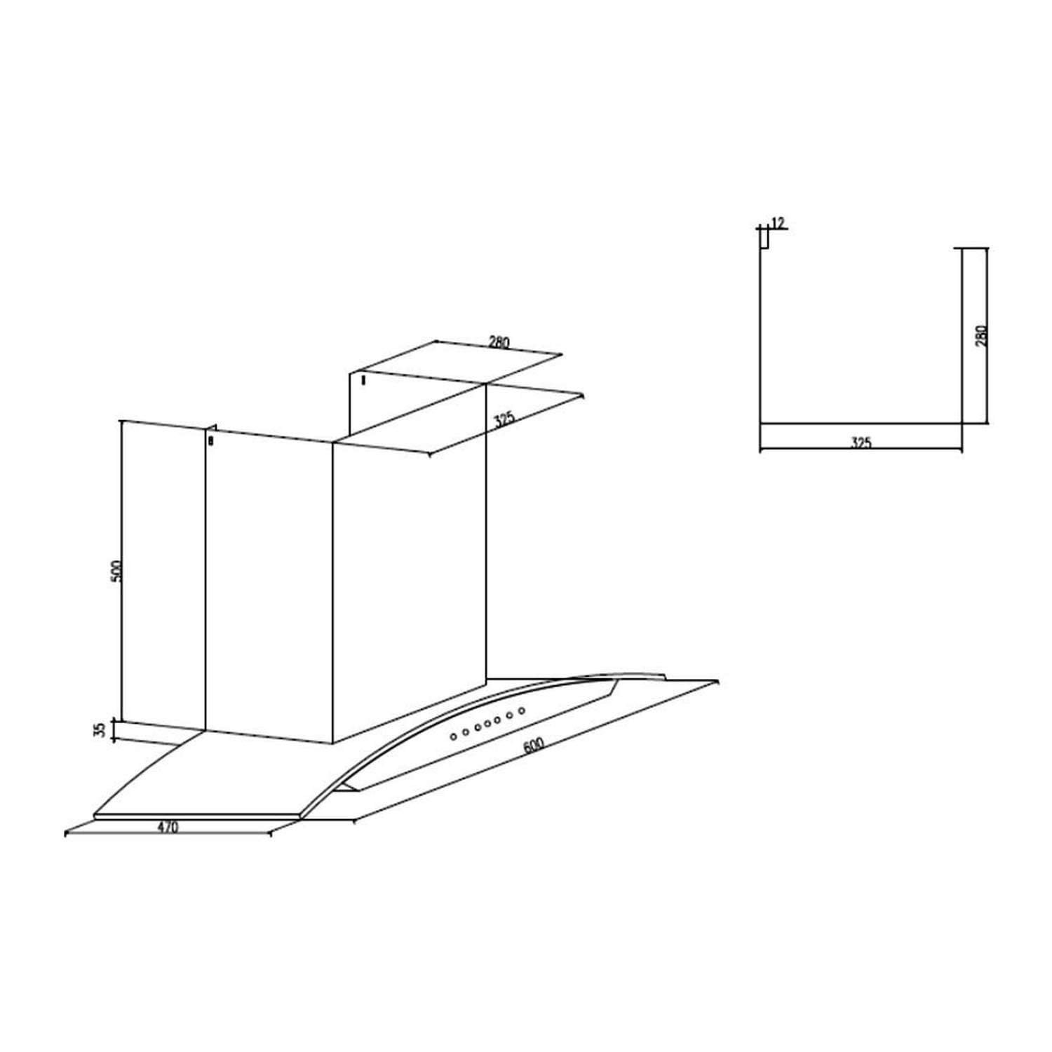 Glen 90cm 1200 m3/hr Auto Clean Chimney (Melissa A Clean 90, 2 Baffle Filters, Touch Control, Black)