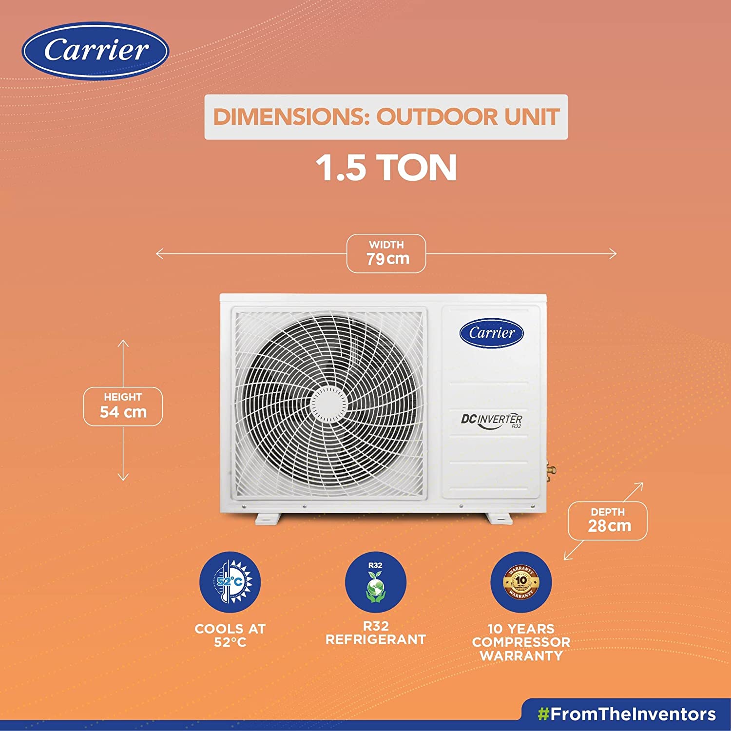 Carrier Inverter Split Ac CAI18ES5R32F0 1-5 Ton White