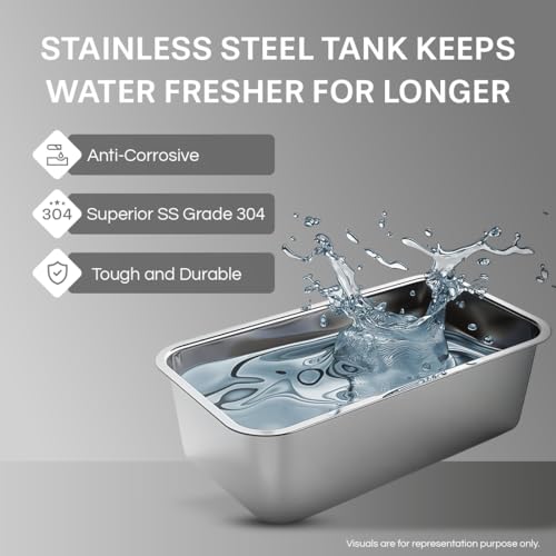 एक्वागार्ड मार्वल NXT 8-स्टेज एल्कलाइन टेक, स्टेनलेस स्टील टैंक वाटर प्यूरीफायर | 60% तक पानी की बचत | RO+UV+एल्कलाइन बूस्ट टेक | स्वाद एडजस्टर | टैंकर, बोरवेल और म्यूनिसिपल के लिए उपयुक्त