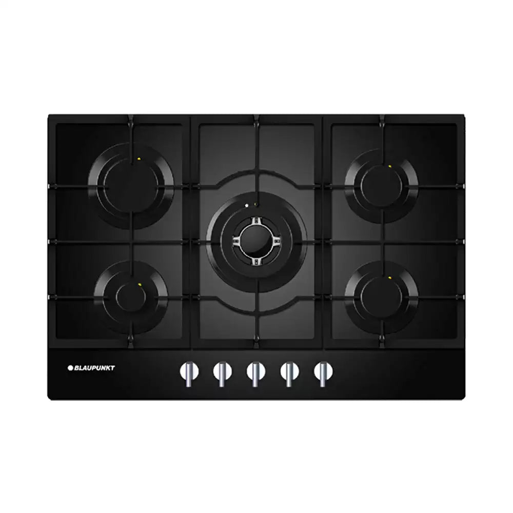 Blaupunkt 5GB72290IN 75cm 5 Brass Burner Auto Ignition Built-in Hob - Black