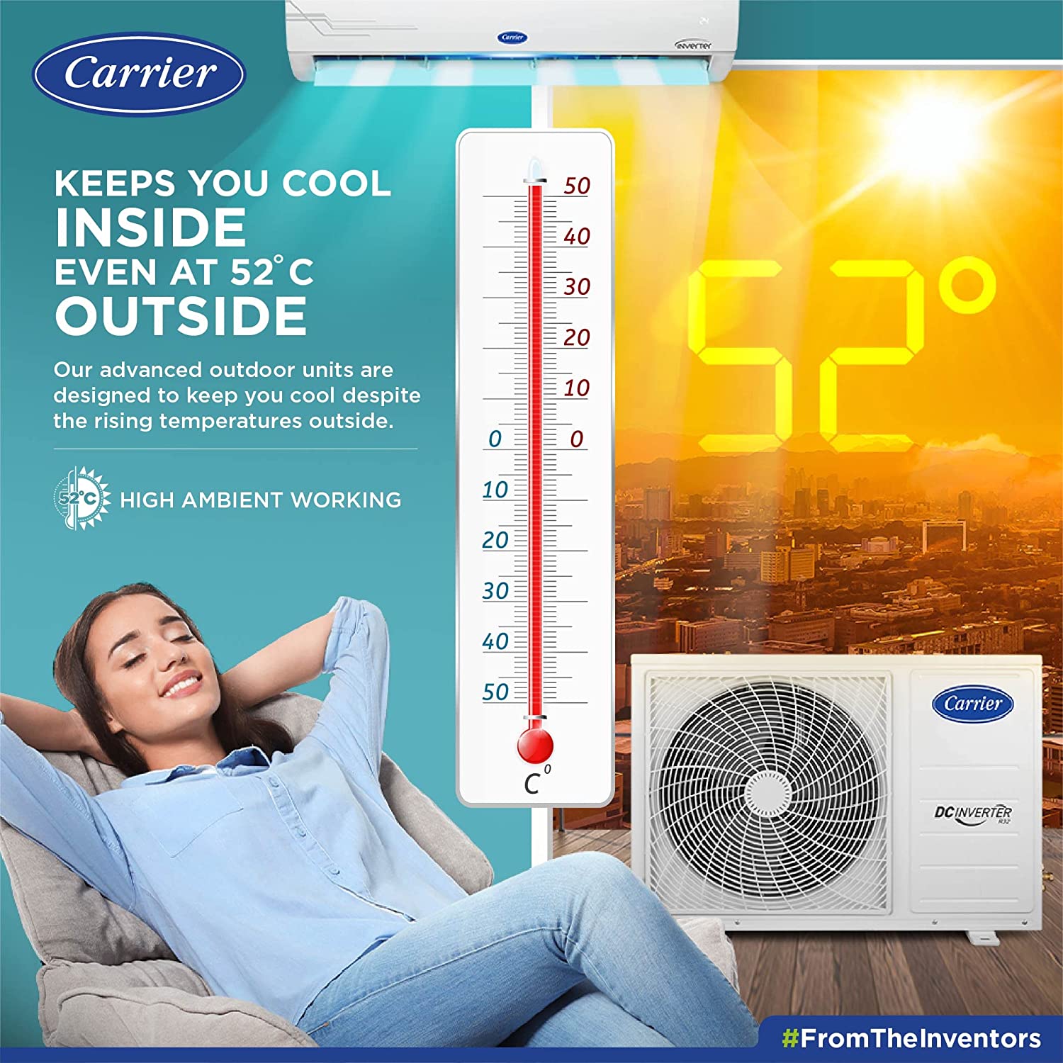 Carrier Inverter Split Ac CAI18ES5R32F0 1-5 Ton White