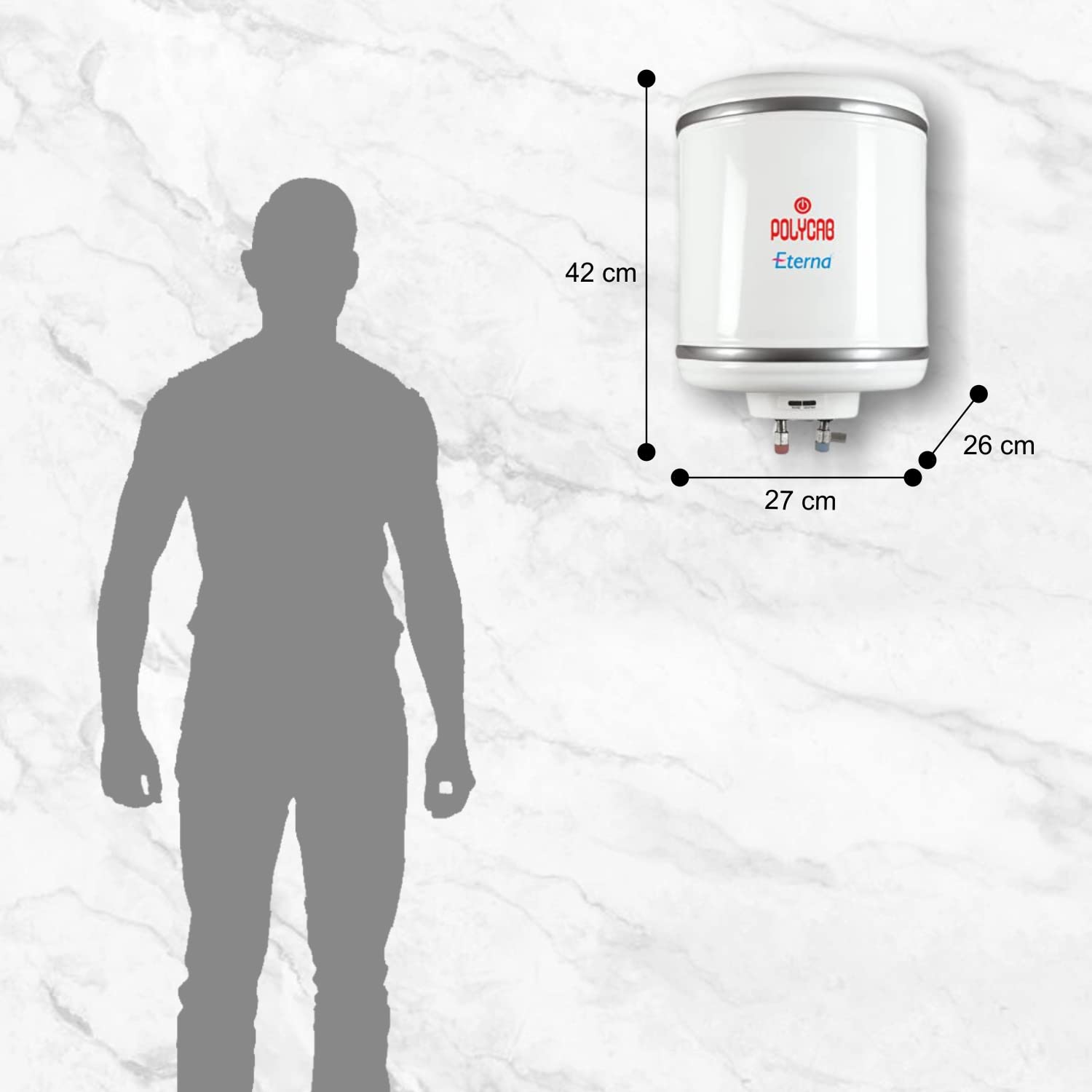 Polycab Eterna 10L Storage Water Heater  4 Star BEE Rated White