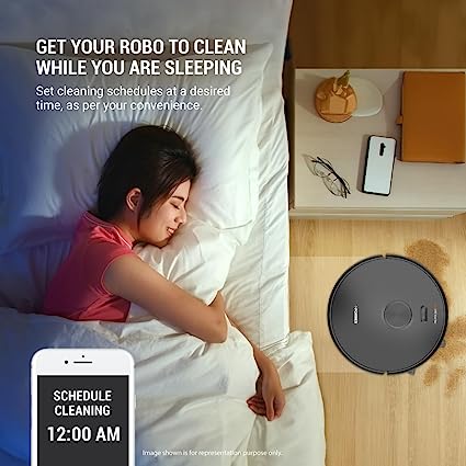Eureka Forbes Lvac Voice NUO Robotic Automatic Vacuum Cleaner with Smart Voice Control,3D Laser Mapping,Room Zoning,Cleans Silently