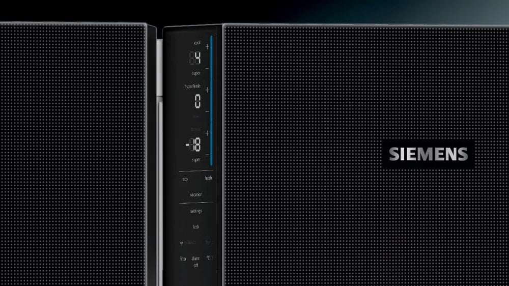 Siemens iQ700 KF86FPB2I French Door Bottom Freezer, 3 Doors, 183x81cm, Black