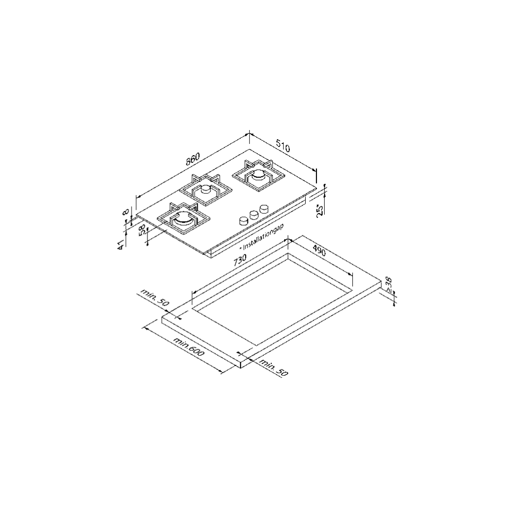 Blaupunkt 5GH85BB390 3b Gas Hob: Sleek and Efficient Cooking