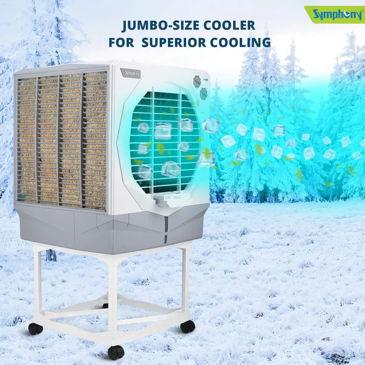 Symphony Jumbo 65 Desert Air Cooler 61-litres (White & Grey)