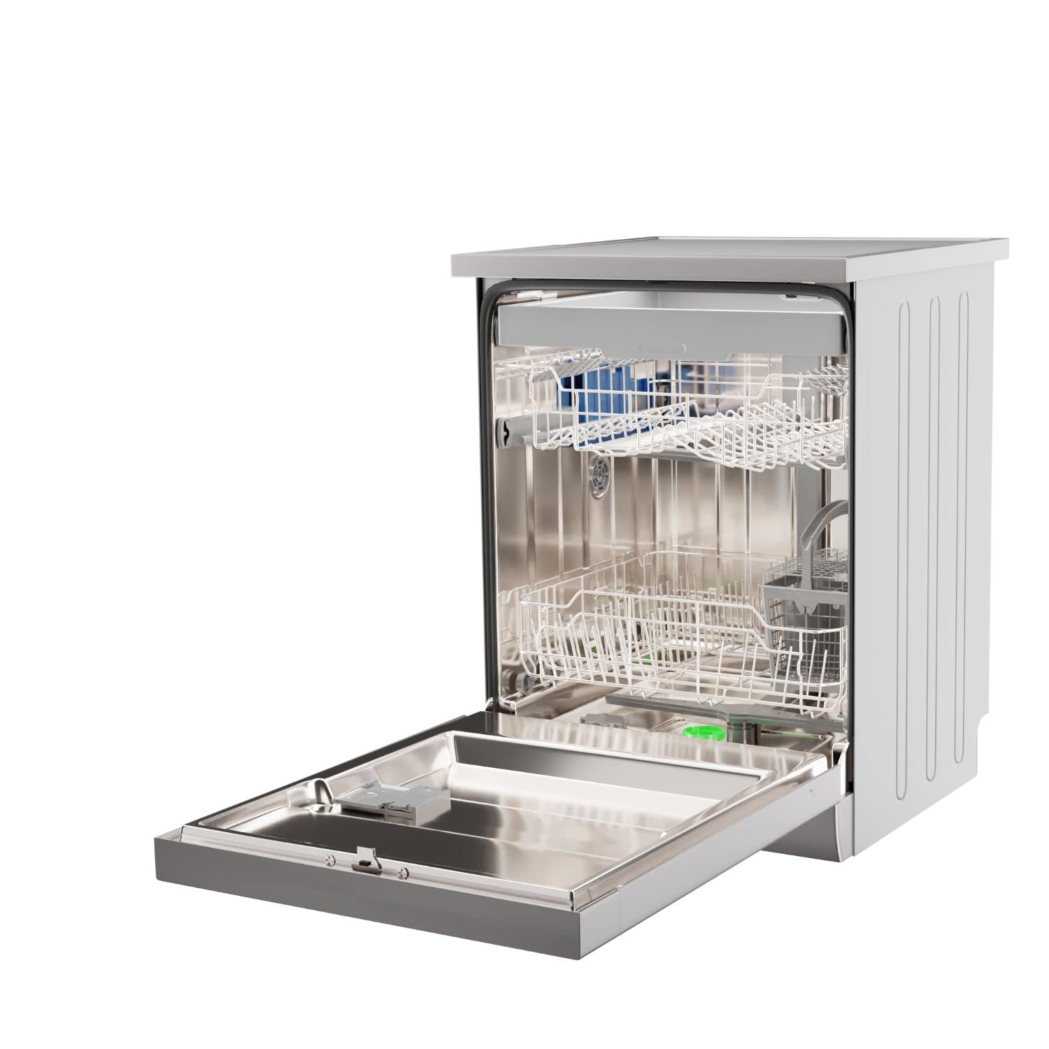 குரோம்ப்டன் FS-DWVOA12PS-DS வோய்லா 12 பிளேஸ் செட்டிங் டார்க் சில்வர் ஃப்ரீஸ்டாண்டிங் டிஷ்வாஷர் வித் ஸ்டெயின்லெஸ் ஸ்டீல் இன்னர் டப்