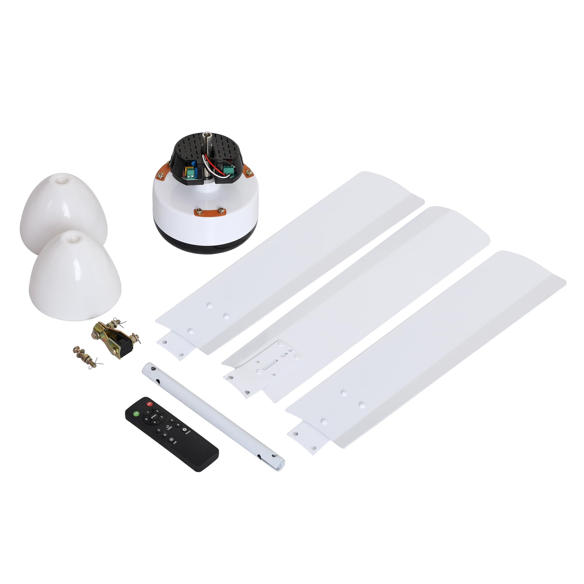 eFF4 Sino1200 mm 3 Blade 5 Star power Saving Ceiling fan with BLDC Motor | Remote control | Decorative Fan with Lights | High Air Flow (White - Modern)