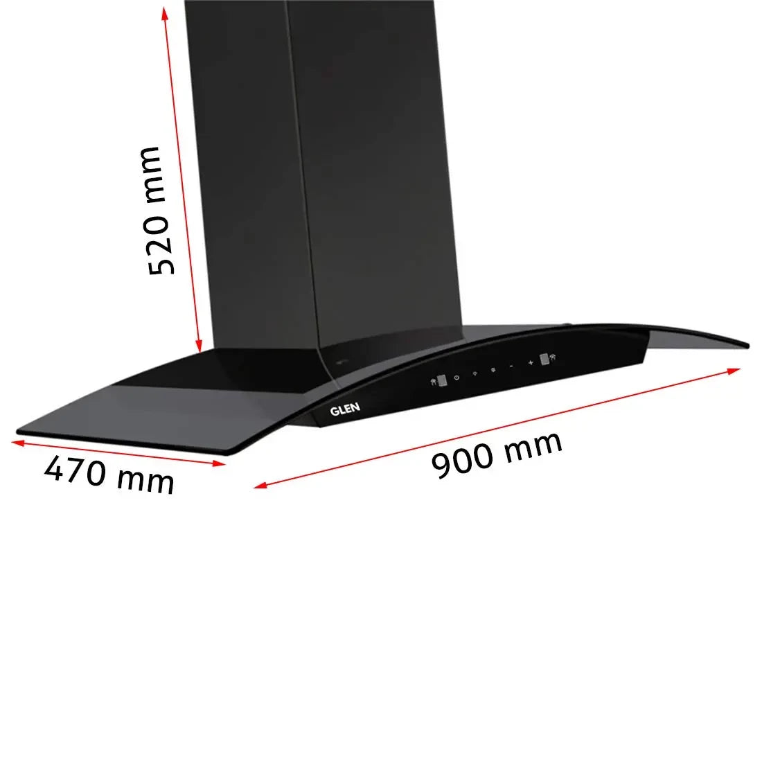 Glen Senza 90 cm 1050 m3/hr Filterless Auto clean Chimney -Gesture Control, black, 90cm (CH60CTACBL90FL)