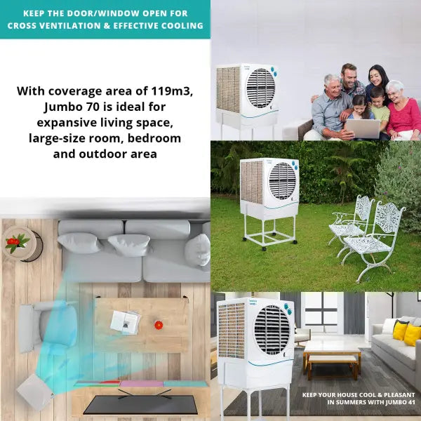 Symphony Jumbo 70 Desert Air Cooler 70-litres (White)