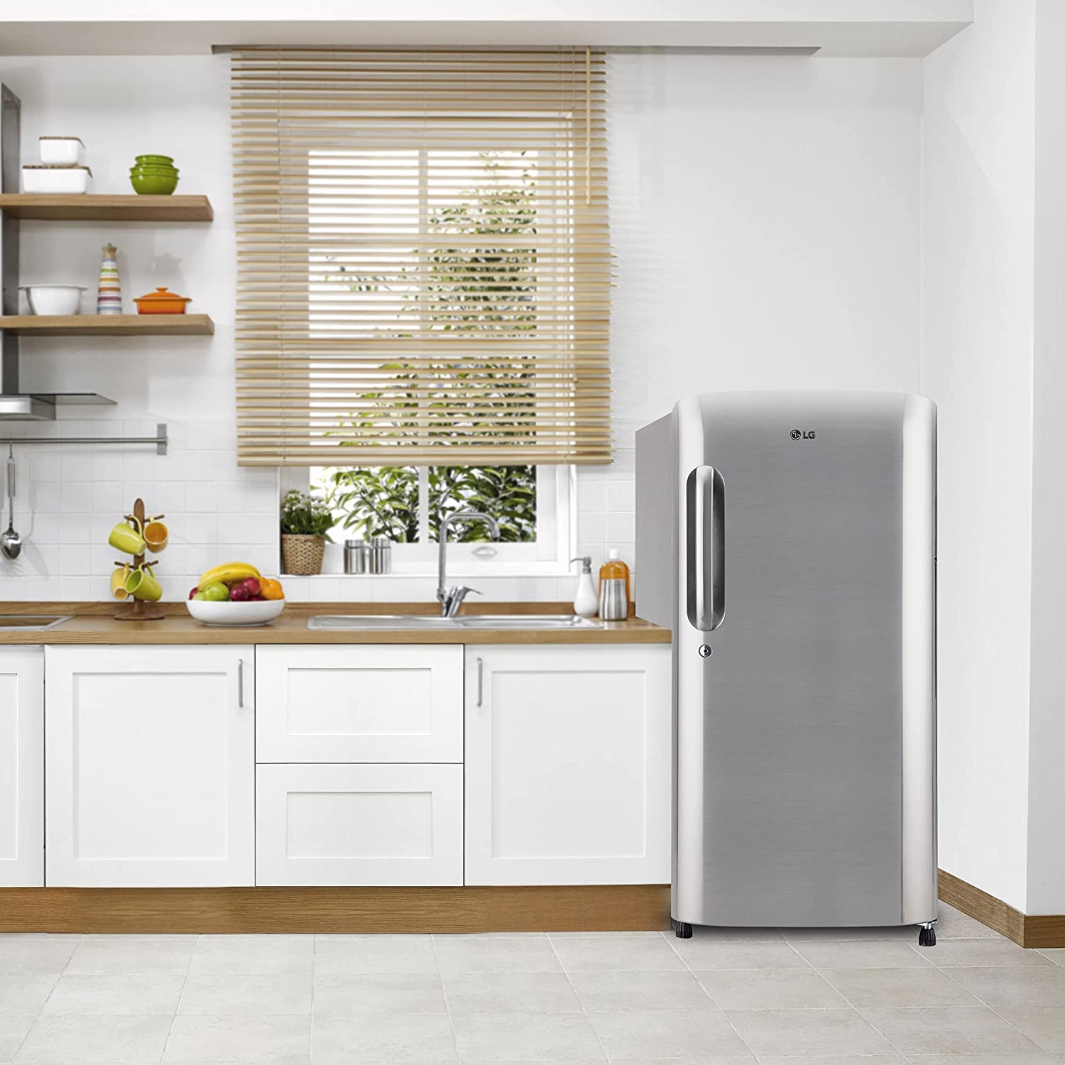 LG 185l Direct Cool Single Door Refrigerator Shiny Steel