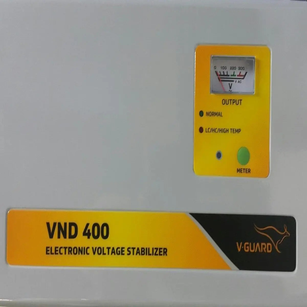 1.5 டன் ஏசி (150V-285V)க்கான V-கார்டு VND400 மின்னழுத்த நிலைப்படுத்தி, சாம்பல் நிறம்