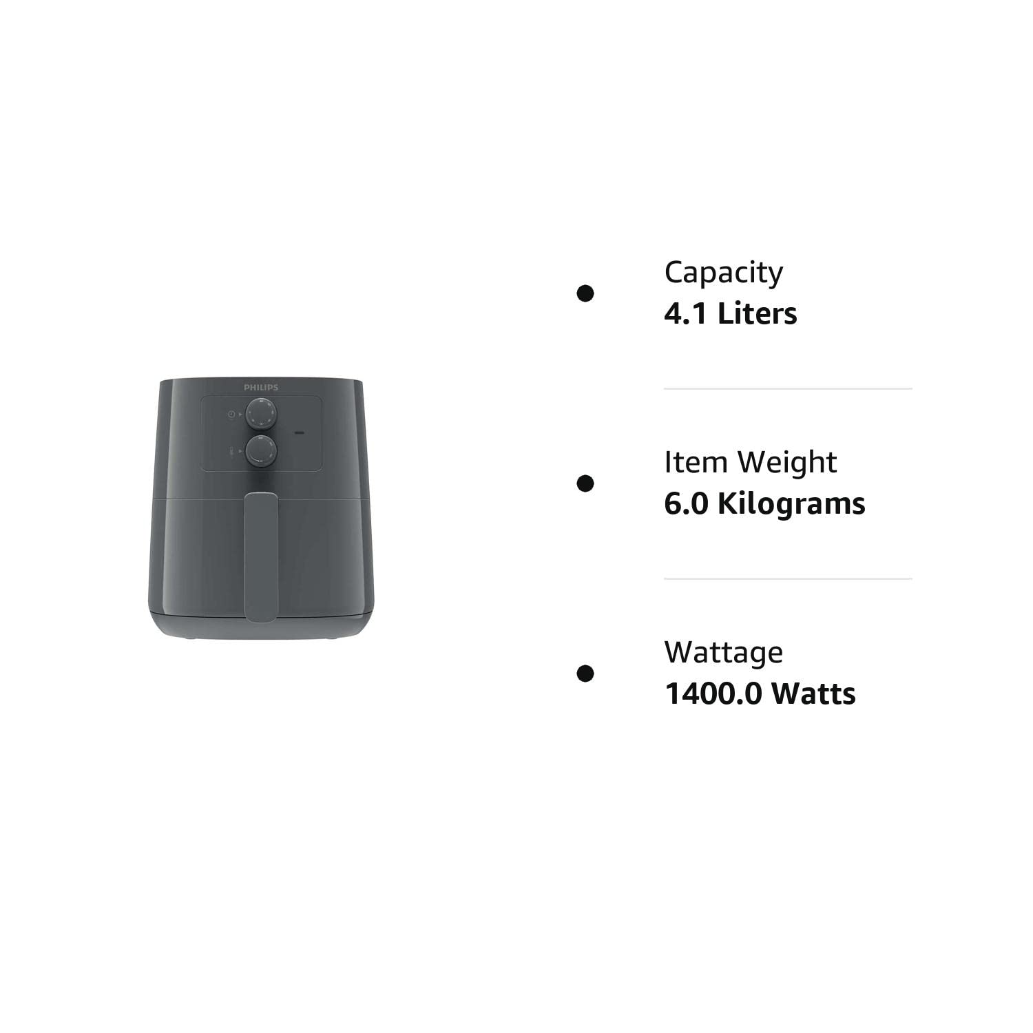 Philips Essential Air Fryer (Slate Grey, HD9200/60, 4.1L, 0.80 kilograms)