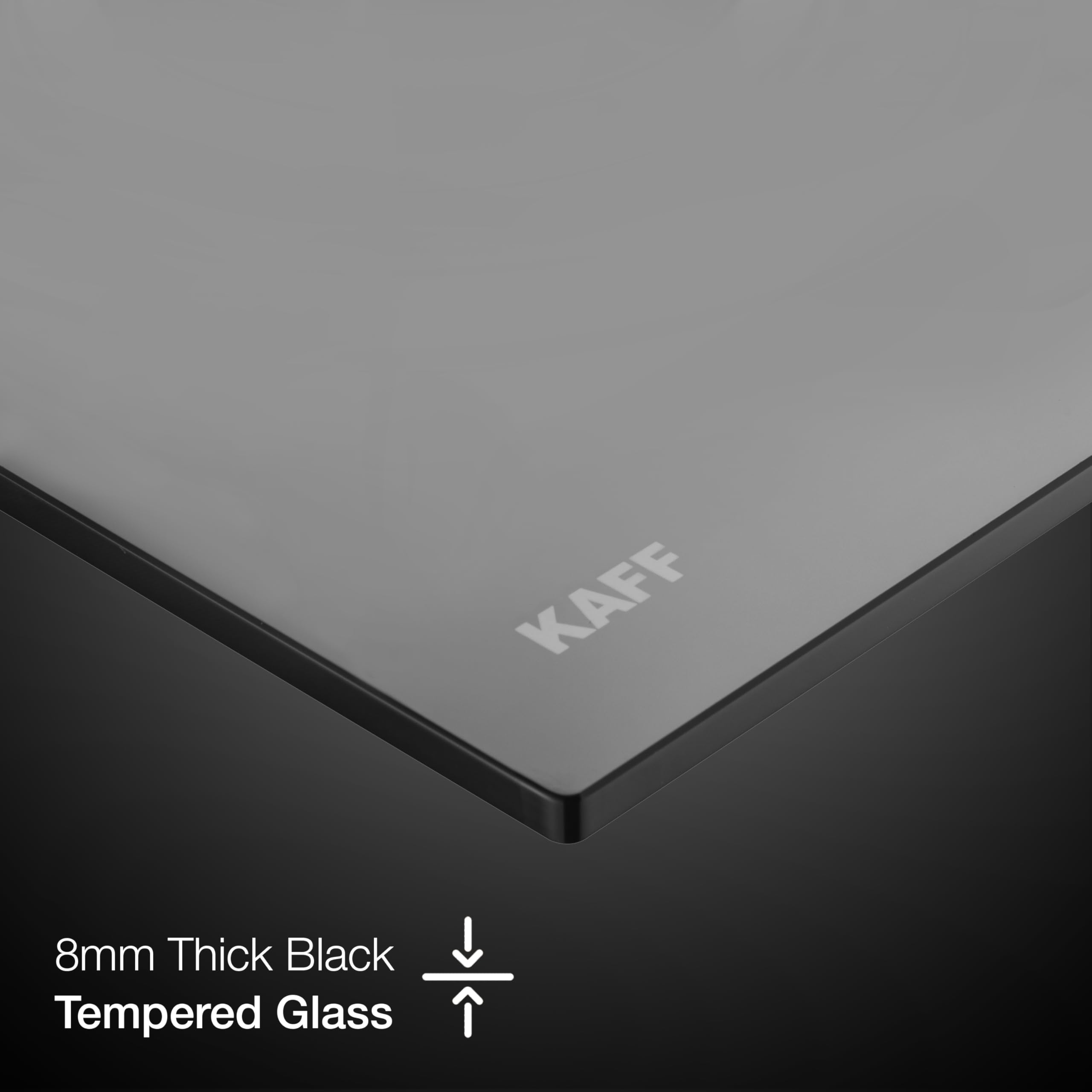 KAFF CRISTA CRH 783 Built-in Hob/Hobtop 3 Burners, Auto Electric Ignition, 78 CM, Black Glass Top, Tornado Style Burners, SS Drip Tray, 8 MM Toughened Glass (Black)
