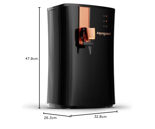 Aquaguard Ritz RO+UV+TA+AC Water Purifier | Stainless Steel Tank | Upto 60% Water Savings | Active Copper Tech | 8 Stage Purification | Suitable for Borewell/Tanker/Municipal Water | 2 Free S