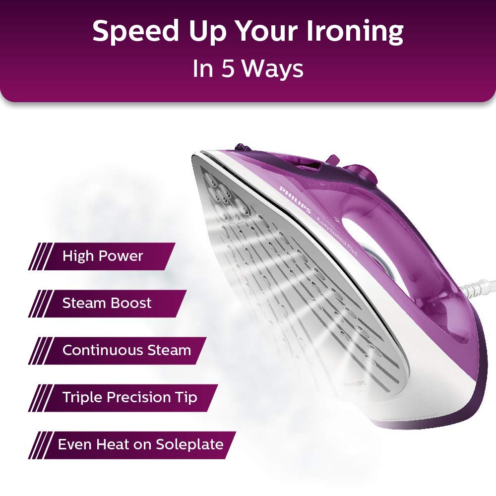 Philips EasySpeed Plus Steam Iron 2400W Purple - GC2147/30