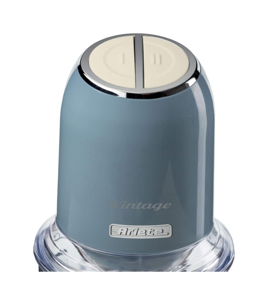 Ariete 438, Vintage chopper, ice crusher, 2 speeds, 4 stainless steel blades, 600 ml, 400 W, Blue