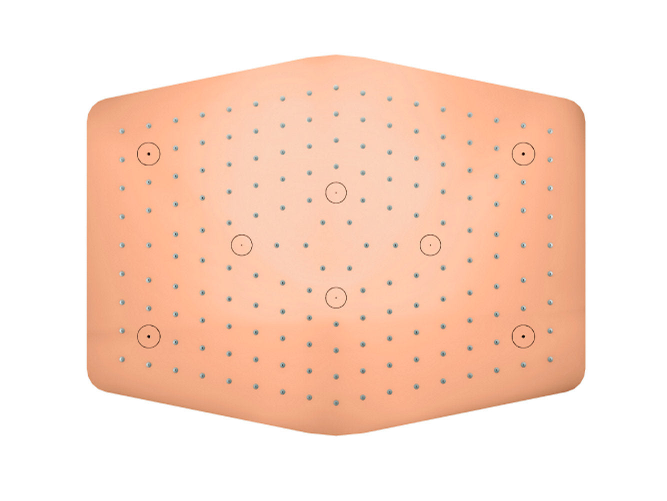 kohler K-29959IN-RGD Dual flow hexagonal 425mm x 330mm rainpanel in rose gold