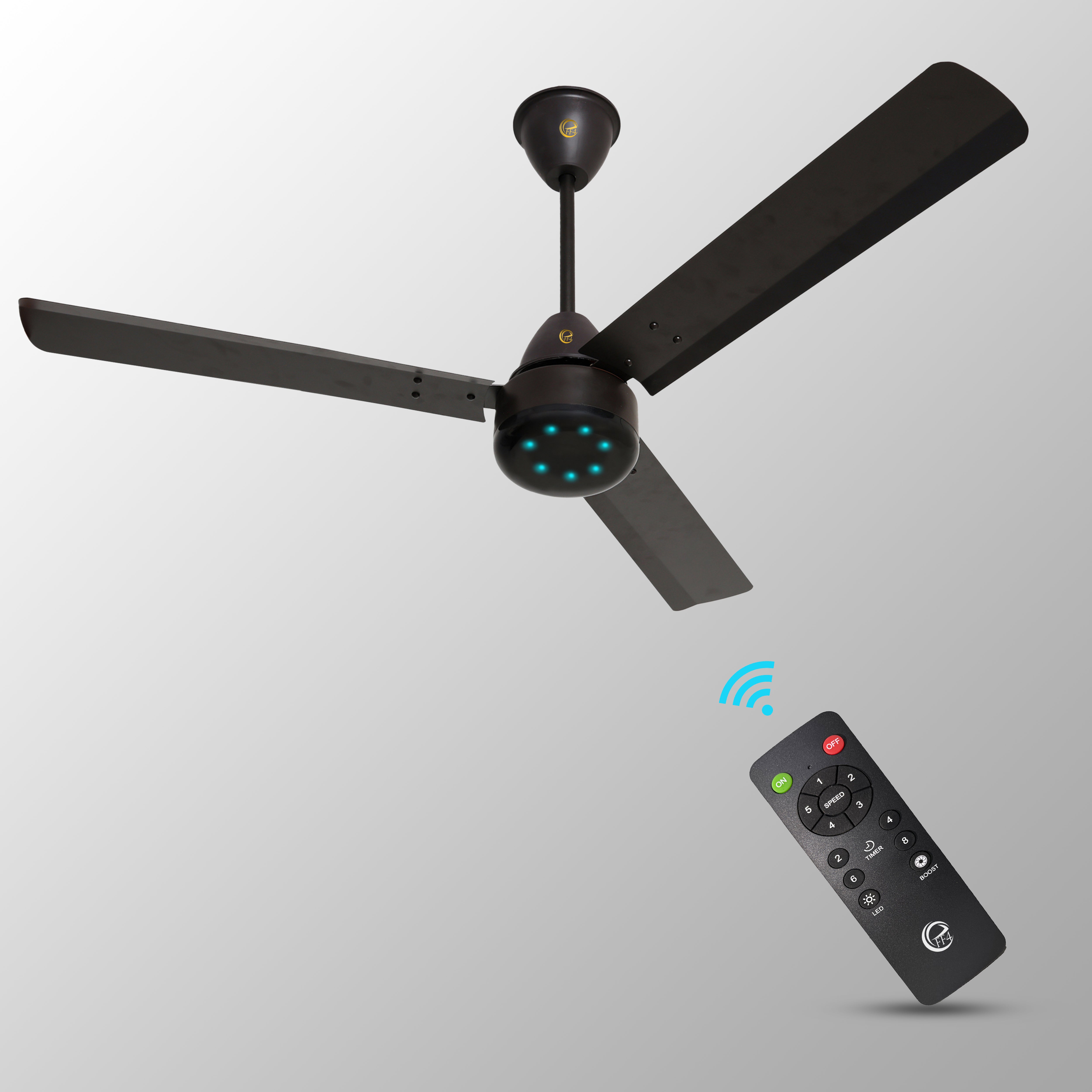 EFF4 Sino Modern 5 Star 1200 mm BLDC Motor 3 Blade Ceiling Fan Brown -Full Dom