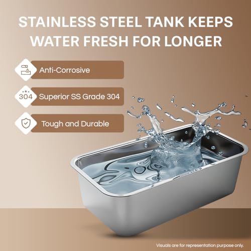 Aquaguard Marvel NXT 8-Stage UV+UF+Active Copper, Stainless Steel Tank Water Purifier | Suitable for Municipal Water (TDS <200 ppm) | Not Suitable for Borewell/Tanker Water (TDS >200 ppm)