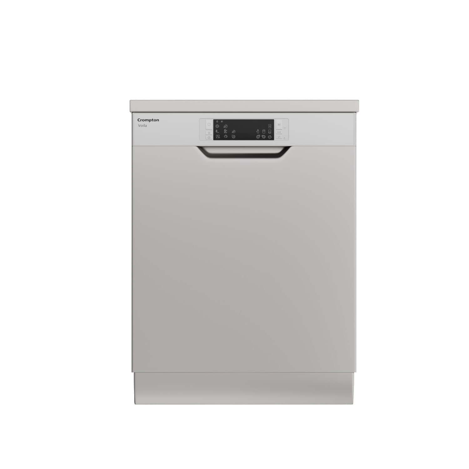 Crompton FS-DWVOA12PS-DS Voila 12 Place Setting Dark Silver Freestanding Dishwasher with Stainless Steel Inner tub
