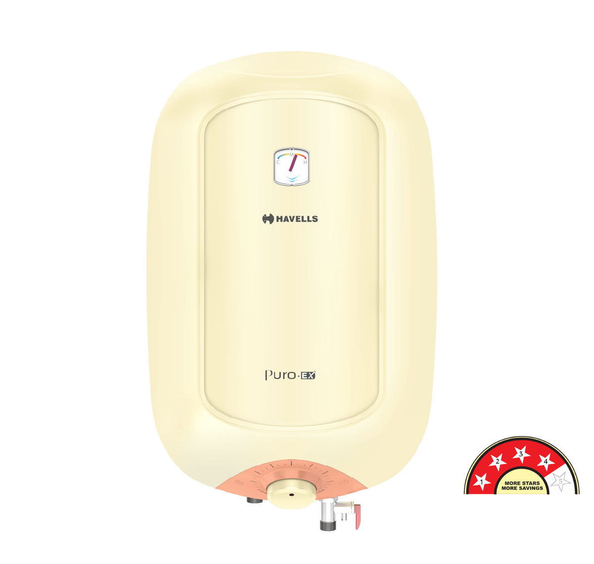 Havells Vertical Water Heater PURO EX 15 L White Blue/Ivory Pink