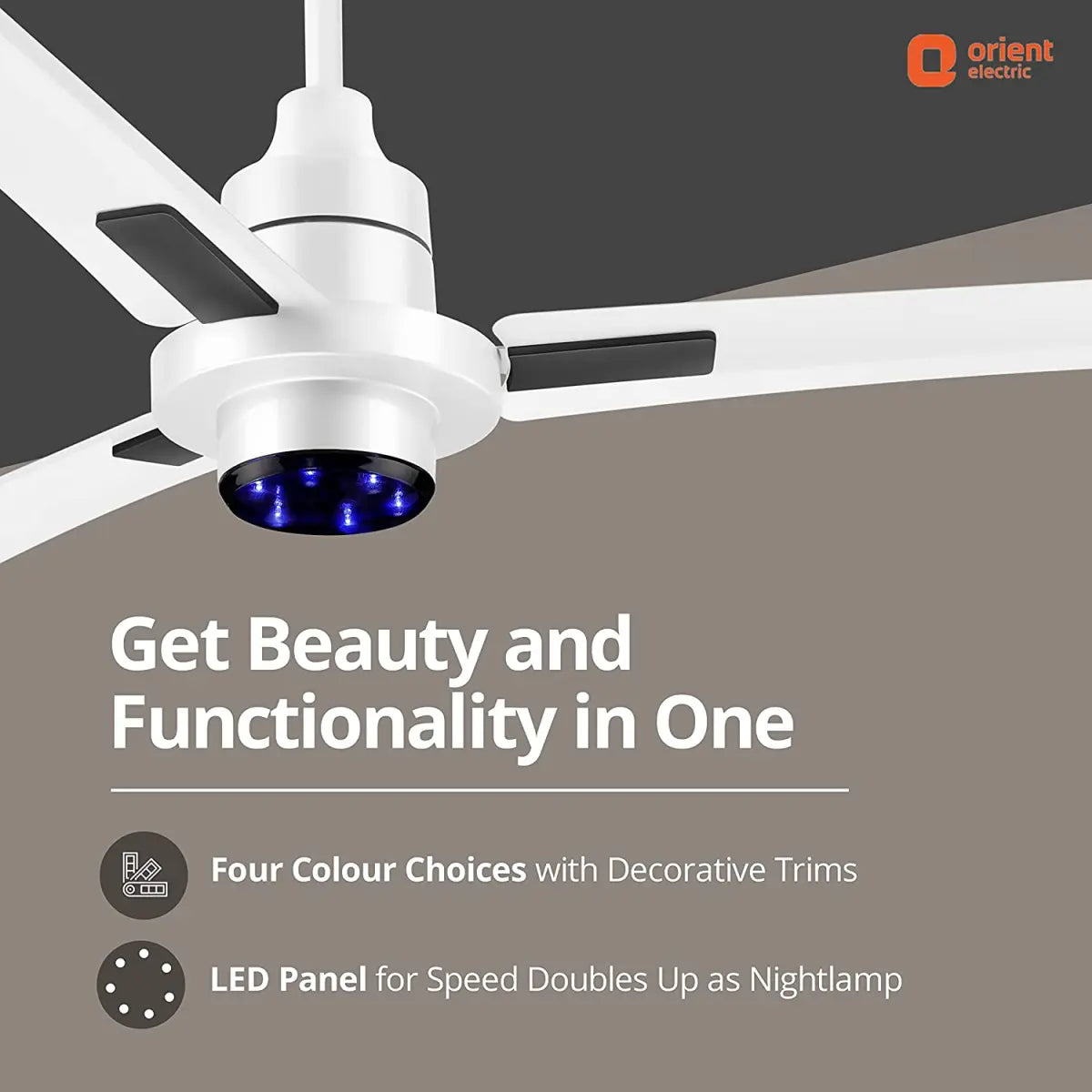 Orient Electric Tome Plus 1200mm BLDC Ceiling Fan white