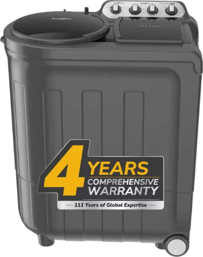 வேர்ல்பூல் 8 கிலோ 5 ஸ்டார் உடன் ஆட்டோ ரீஸ்டார்ட், எண்ட் ஆஃப் சைக்கிள் பஸர், லிண்ட் ஃபில்டர் மற்றும் காலர் ஸ்க்ரப்பர் செமி ஆட்டோமேட்டிக் டாப் லோட் வாஷிங் மெஷின் கருப்பு, சாம்பல் (மேஜிக் கிளீன் 8.0 கிரே டேஸில் (10YR) NH)