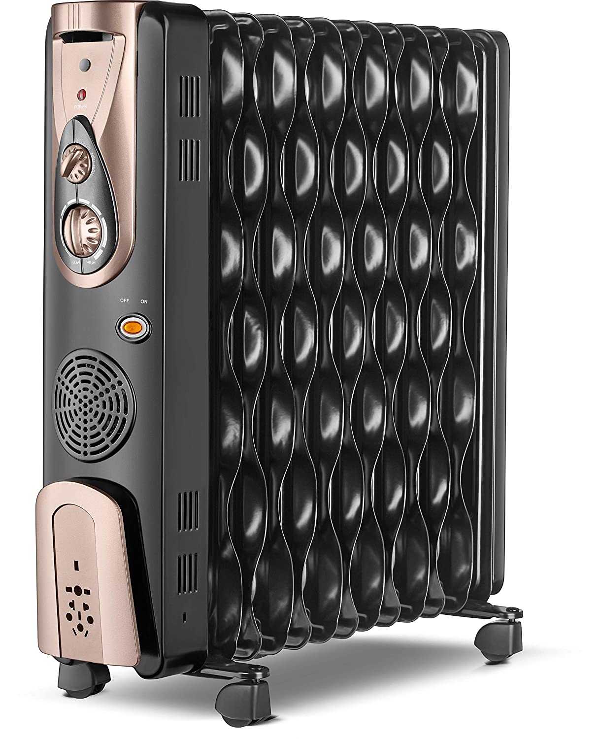 Orient Electric OFCC13B3A 2900 Watts 13-Fins Oil Filled Radiator Room Heater with 400W PTC Heater with Fan (Black)