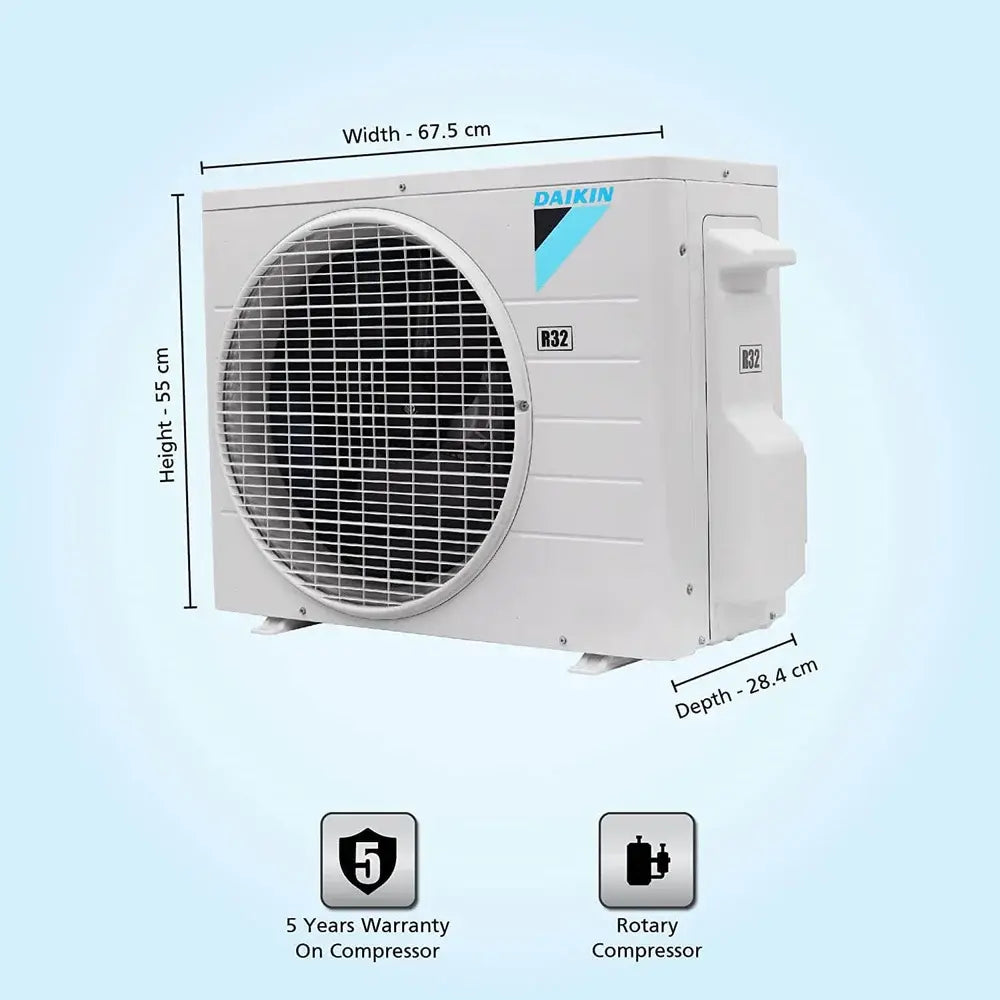 डाइकिन स्प्लिट एसी FTL28UV16 0.8 टन 3 स्टार व्हाइट